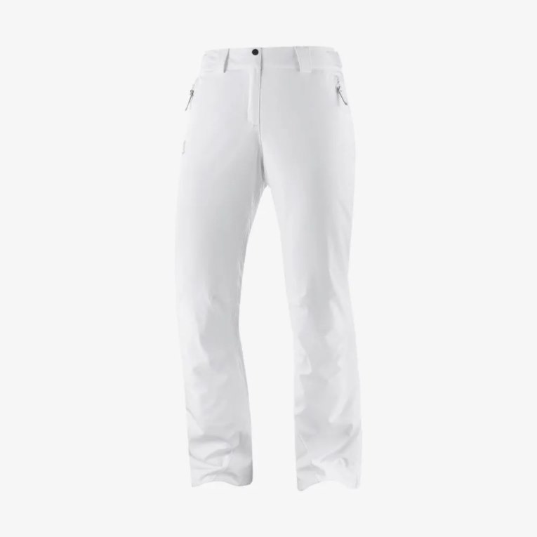 White Salomon The Brilliant Women's Ski Pants | IE NJ6740